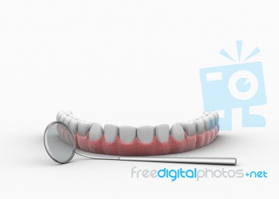 Tooth And Dental Mirror Stock Image