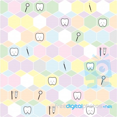 Tooth  Background, Light Colorful Color. Dental Health And Oral Hygiene Stock Image