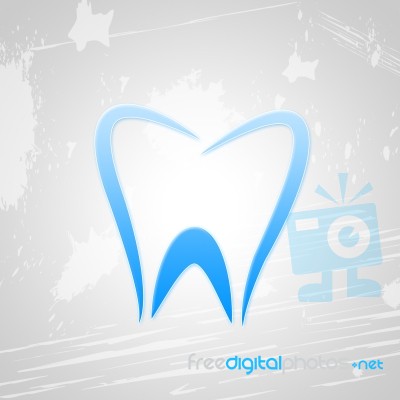 Tooth Icon Means Cavity Dentistry And Care Stock Image