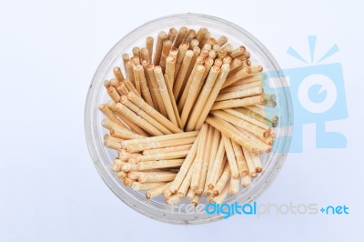 Toothpicks In A Box On A White Background Stock Photo