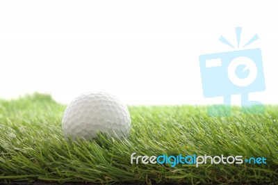 Top Golf On Green Grass Field Stock Photo