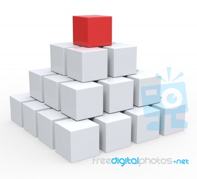 Top Of Pyramid Shows Hierarchy Or Leader Stock Image