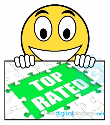 Top Rated Sign Means Most Popular Or Best-seller Stock Image