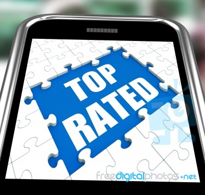 Top Rated Smartphone Means Web Number 1 Or Most Popular Stock Image