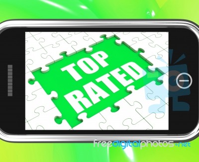 Top Rated Tablet Means Most Popular Or Best-seller Stock Image