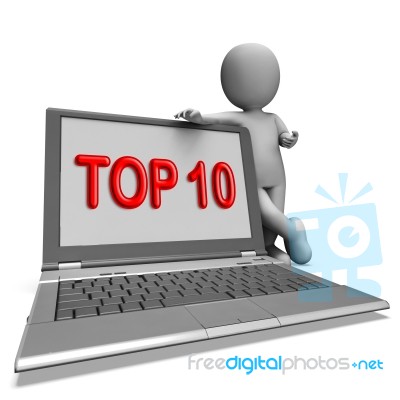 Top Ten Laptop Shows Best Top Ranking Or Rating Stock Image