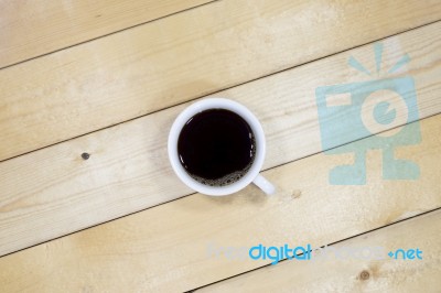 Top View Of Black Coffee Stock Photo