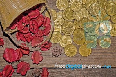 Top View Of Coin Stack Stock Photo