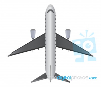 Top View Of Narrow Body Passenger Jet Airplane Stock Image