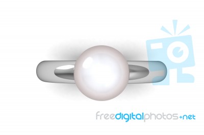 Top View Of Pearl Ring Stock Image