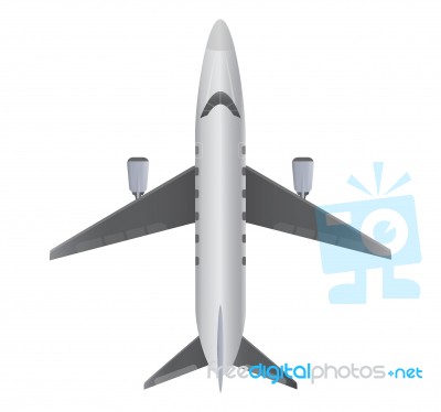 Top View  Of Small Private  Jet Airplane Stock Image