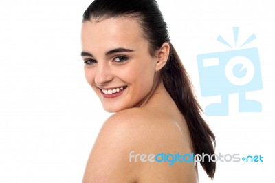 Topless Young Modelling Girl Stock Photo