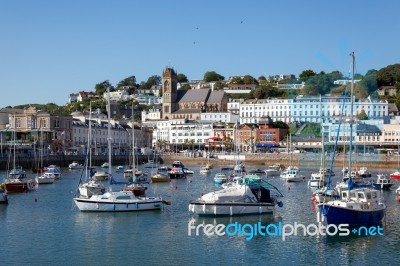 Torquay, Devon/uk - July 28 : View Of The Town And Harbour In To… Stock Photo