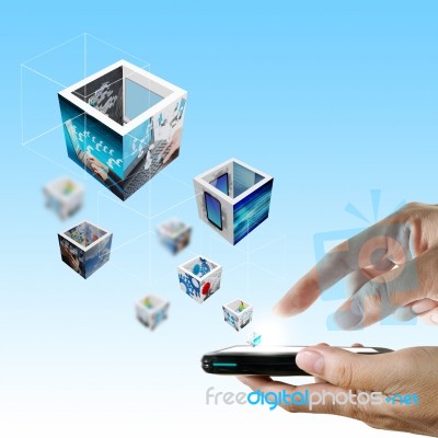 Touch Screen Mobile Phone Stock Photo