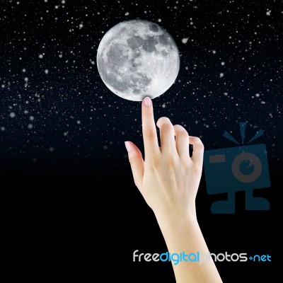 Touching The Moon Stock Image