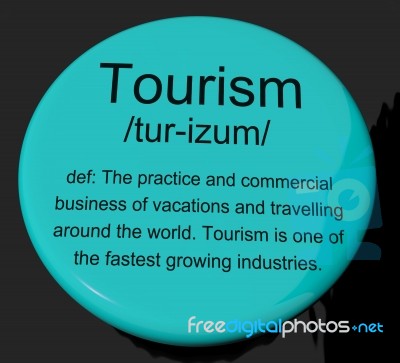 Tourism Definition Button Stock Image