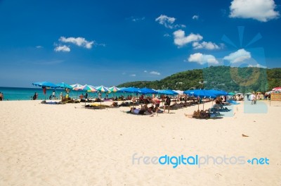 Tourist Beach Thailand Stock Photo