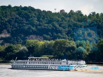 Tourist Boat Princesse D'aquitane Cruising Along The River Garon… Stock Photo