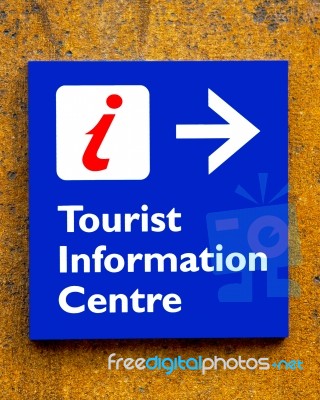 Tourist Information Sign Stock Photo