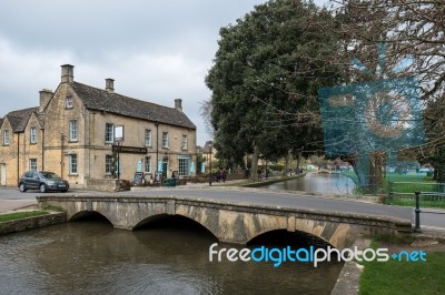 Tourists Wandering Around Bourton-on-the-water Stock Photo