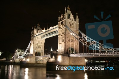 Tower Bridge At Night Stock Photo