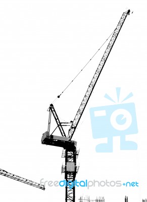 Tower Crane Working In Construction Site Stock Photo