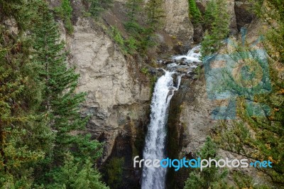 Tower Falls In Yellowstone National Park Stock Photo