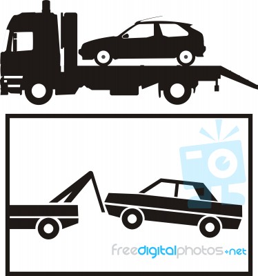 Towing Service And The Symbol Stock Image