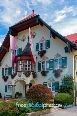 Town Hall Building In St. Gilgen Stock Photo