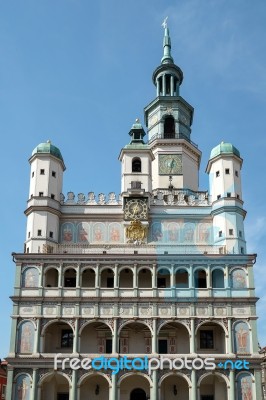 Town Hall Clock Tower In Poznan Stock Photo