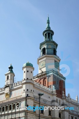 Town Hall Clock Tower In Poznan Stock Photo