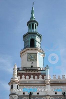 Town Hall Clock Tower In Poznan Stock Photo