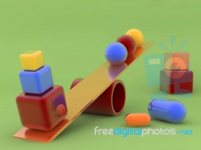 Toys 3D Su Piano Stock Photo