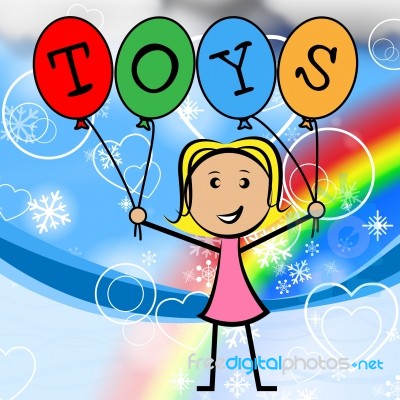 Toys Balloons Means Shopping Toddlers And Retail Stock Image