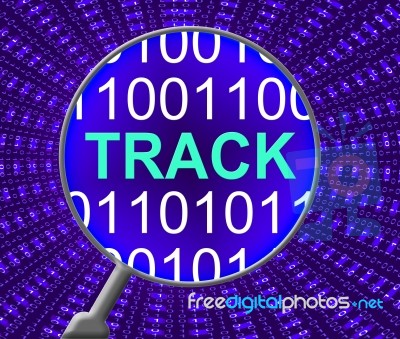 Track Online Means Web Site And Communication Stock Image