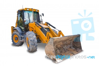 Tractor With Clipping Path Stock Photo