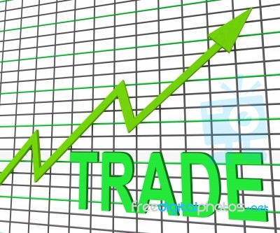 Trade Chart Graph Shows Increasing Trade Or Trading Stock Image