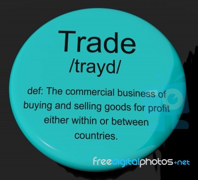 Trade Definition Button Stock Image