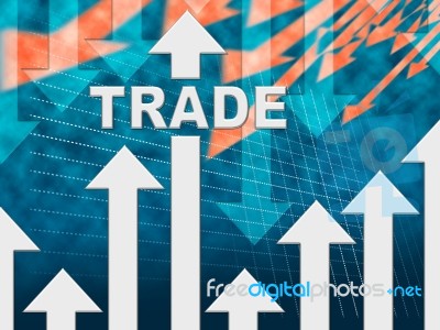 Trade Graph Means Selling Business And Ecommerce Stock Image