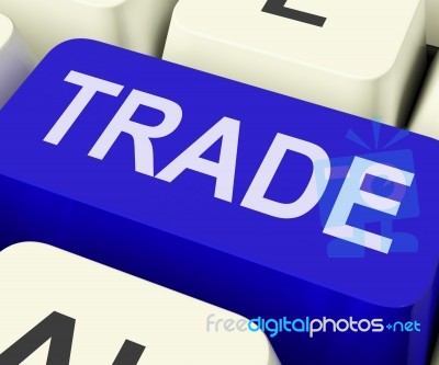 Trade Key Shows Online Buying And Selling Stock Image