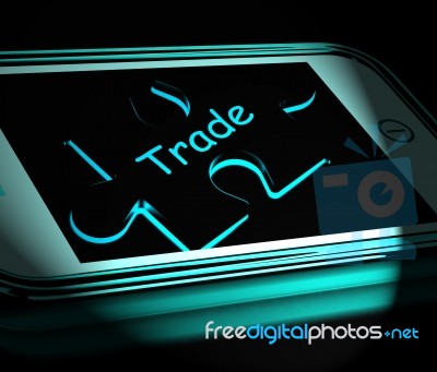 Trade Smartphone Displays Internet Business And Commerce Stock Image