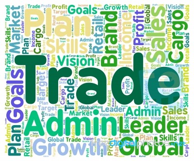 Trade Word Indicates Commerce Ecommerce And Commercial Stock Image