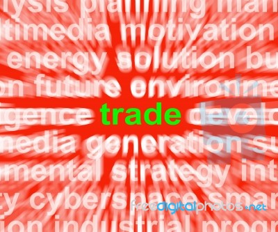 Trade Word Means Business Commerce Buying And Selling Stock Image