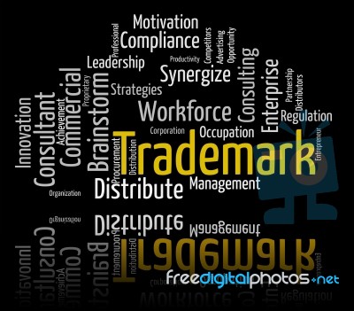 Trademark Word Shows Brand Name And Insignia Stock Image