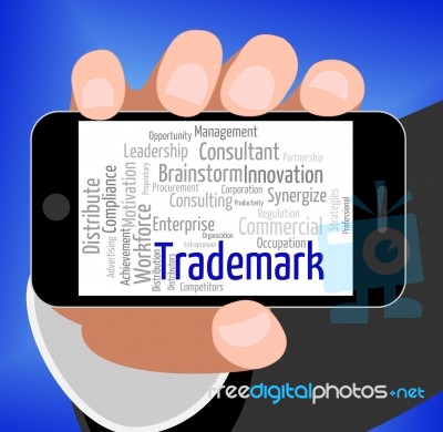 Trademark Word Shows Proprietary Name And Hallmark Stock Image