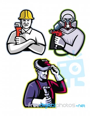 Tradesman Mascot Collection Stock Image