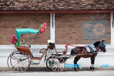 Tradition Horse Carriage Is A Symbol Of Lampang Province Stock Photo