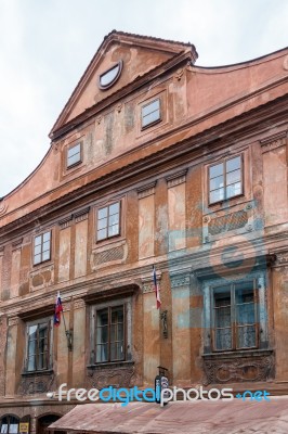 Traditional Architecture And Design In Krumlov Stock Photo