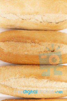 Traditional Baguette On White Background Stock Photo