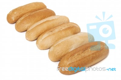 Traditional Baguette On White Background Stock Photo